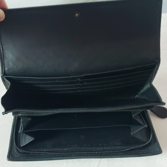 Bottega Veneta intrecciato Houndstooth Print Vintage Wallet Made In Italy - Picture 6 of 7